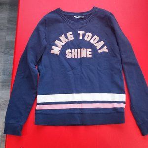 Navy & pink long sleeve sweatshirt girl size 158/164